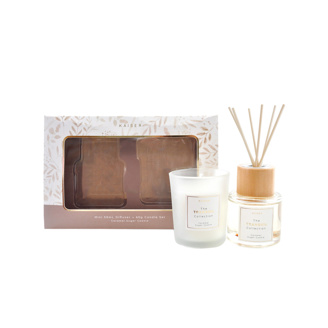 Tranquil Candle & Diffuser Set - Caramel Sugar Cookie